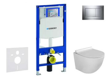 GEBERIT - Duofix Set predstenovej inštalácie, klozetu Gaia a dosky softclose, tlačidlo Sigma30, chróm/chróm mat SANI11CA1115