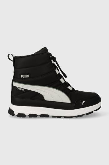 Detské zimné topánky Puma Evolve Boot Puretex Jr čierna farba