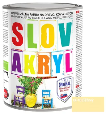 SLOVAKRYL - Univerzálna vodou riediteľná farba 0,75 kg 0610 - béžová