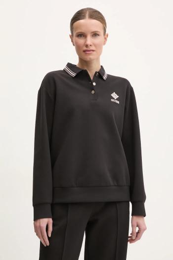 Mikina Guess MARGARET dámska, čierna farba, s nášivkou, V5RQ01 KCLD1