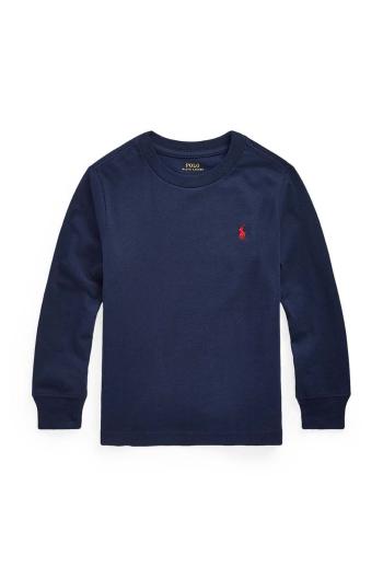 Detská bavlnená mikina Polo Ralph Lauren tmavomodrá farba, tenká, 322843804002