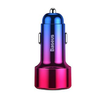 Baseus Magic autós szivargyújtó töltő USB + Type-C, QC 4.0 PD 45W, piros-kék