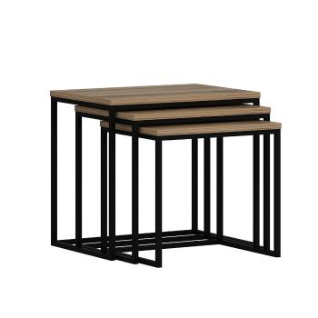 Skladací stôl Evia Walnut, 3 ks