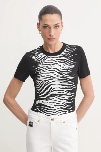 Tričko Versace Jeans Couture dámske, čierna farba, 78HAHS02 CJ01S