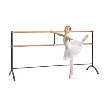 KLARFIT Barre Marie, dvojitá baletná tyč, voľne stojaca, 220 x 113 cm, 2 x 38 mm Ø