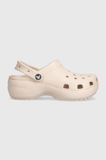 Šľapky Crocs Classic Platform Clog dámske, ružová farba, na platforme, 206750