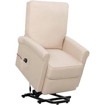 Zdvíhacie polohovacie kreslo krémové textil, 329728