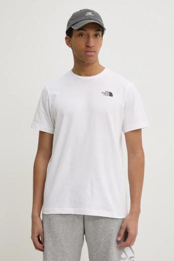 Bavlnené tričko The North Face M S/S Redbox Tee pánske, biela farba, s potlačou, NF0A87NPFN41
