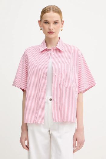 Košeľa United Colors of Benetton ružová farba, regular, s klasickým golierom, 5SZRDQ0C0