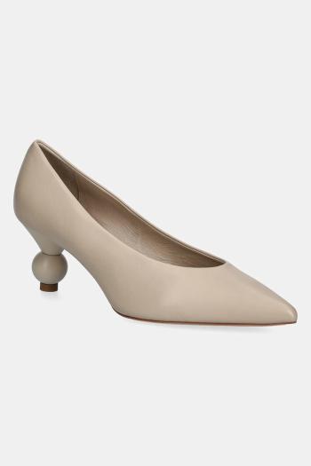 Kožené lodičky Weekend Max Mara RENZA béžová farba, 2515521054600