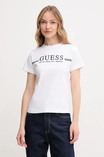Bavlnené tričko Guess dámske, biela farba, V5GI03 I3Z14