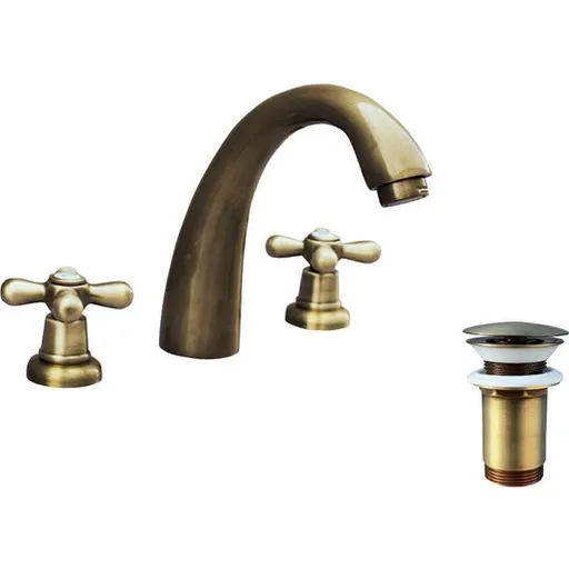 RAV SLEZÁK Morava umývadlová batéria s clic-clacom stará mosadz MK133.5SM