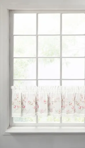 ArtFir Krátka záclona AMELIA P | biela/ružová 150 x 30 cm