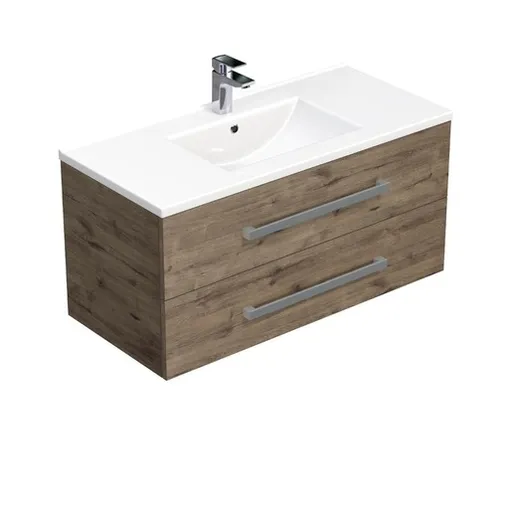 Kúpeľňová skrinka s umývadlom SAT Cube Way 100x53x46 cm dub Wellington matný CUBE461002DWMOD