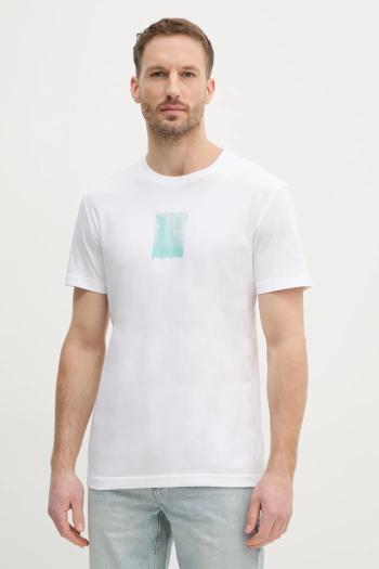 Bavlnené tričko Calvin Klein Jeans pánske, biela farba, s potlačou, J30J327522