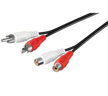 PremiumCord Kábel 2x Cinch-2x Cinch, M/F 5m