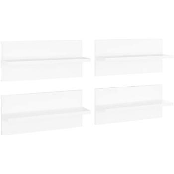 Shumee - Nástenné 4 ks biele 40×11,5×18 cm drevotrieska, 807298