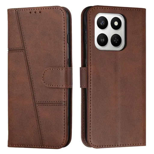 STITCHED Peňaženkový kryt pre Honor 400 Smart 5G / Honor X7d tmavohnedý