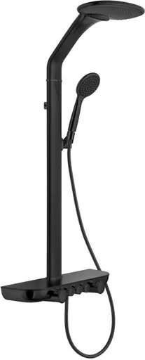 MEXEN MEXEN - Bolt nástenný sprchový set s dažďovou sprchou a batériou, čierna 78108-70