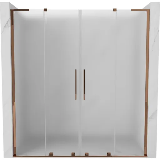 MEXEN/S - Velar L Duo posuvné sprchové dvere 180, dekor, ružové zlato 871-180-003-32-60