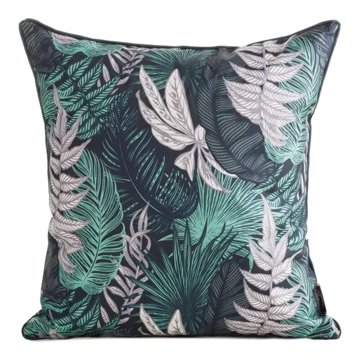 ArtFir Obliečka na vankúš GARDEN 12A | tmavomodrá/tyrkysová 45 x 45 cm