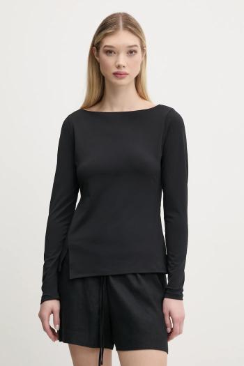 Blúzka Abercrombie & Fitch dámska, čierna farba, jednofarebná, KI139-5210