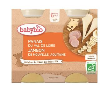 BABYBIO Paštrnák šunka Gruyère (2x 200 g) - mäsovo-zeleninový príkrm