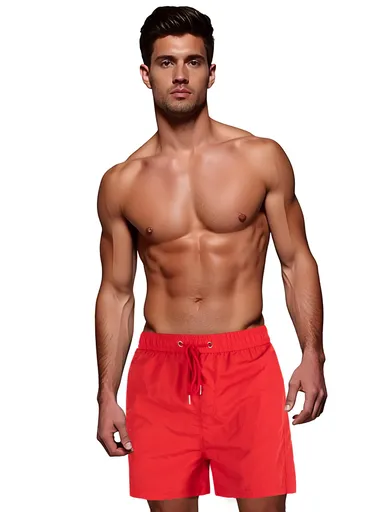 Pánske červené plavecké kraťasy Dstreet SX2464