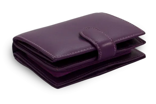 Fialová dámska kožená peňaženka so zápinkou 511-9769-76