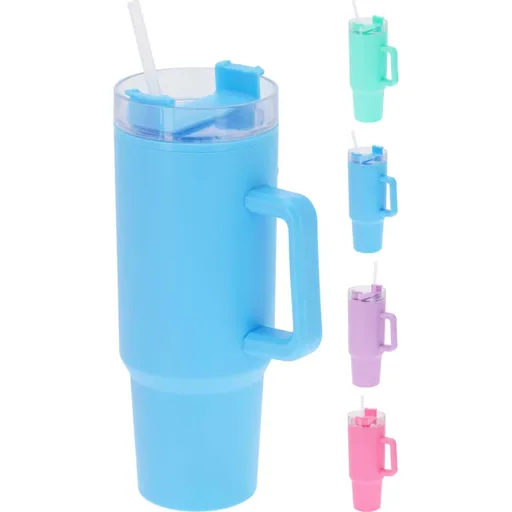 MAKRO - Hrnček so slamkou 1,1l rôzne farby EH