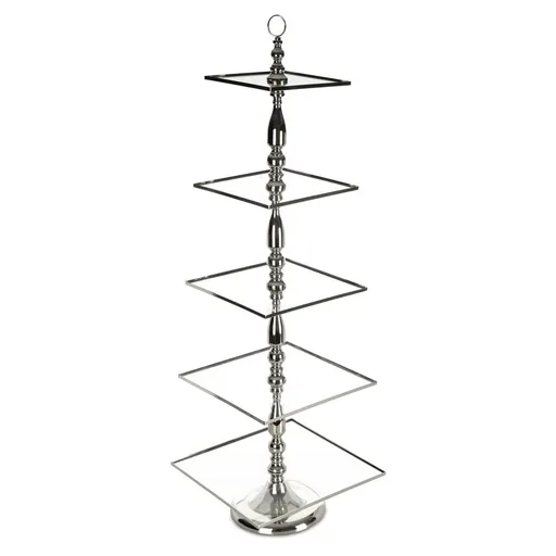 ArtFir Dekoračný etažér ELZA 01 | strieborná 40 x 40 x 123 cm