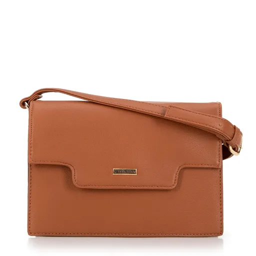 Dámska malá listová kabelka z ekokože hnedá 99-4Y-601-5