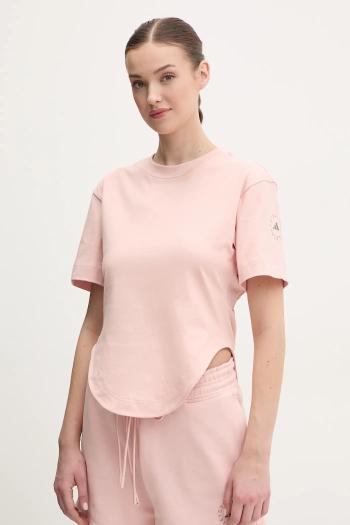 Bavlnené tričko adidas by Stella McCartney dámske, ružová farba, JJ2553
