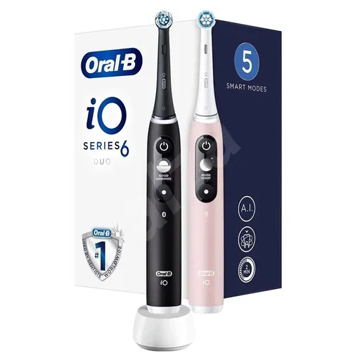 ORAL-B iO6 Series Duo Pack Black / Pink Sand Extra Handle elektrická zubná kefka