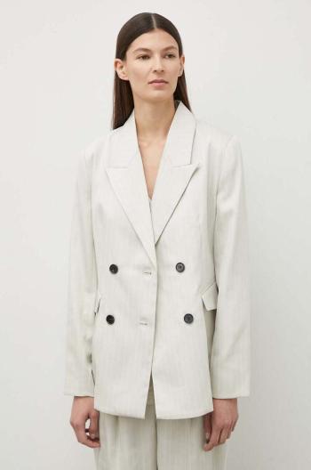 Sako Bruuns Bazaar PinBBTonya blazer šedá farba, dvojradové, vzorované, BBW3833