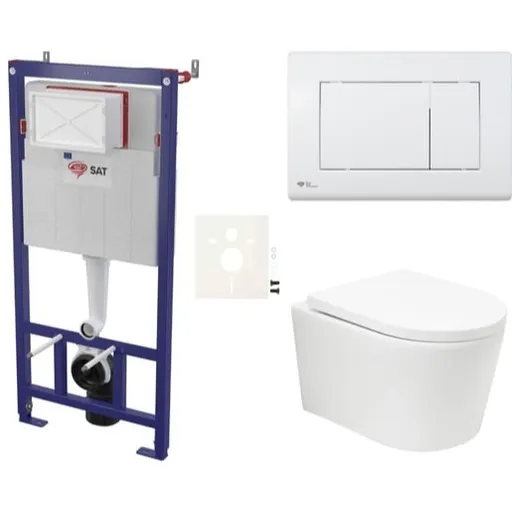 Závesný wc set SAT BREVIS do ľahkých stien / predstenová vírové splachování SIKOSSBRTOR20K