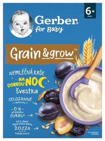 GERBER Nemliečna kaša pšenično-ovsená slivka 200 g