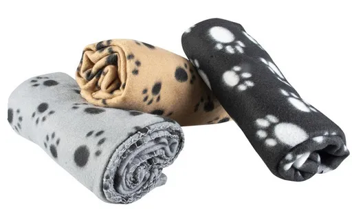 Deka DUVO+ fleece 100x70x2cm, mix farieb, potlač labky