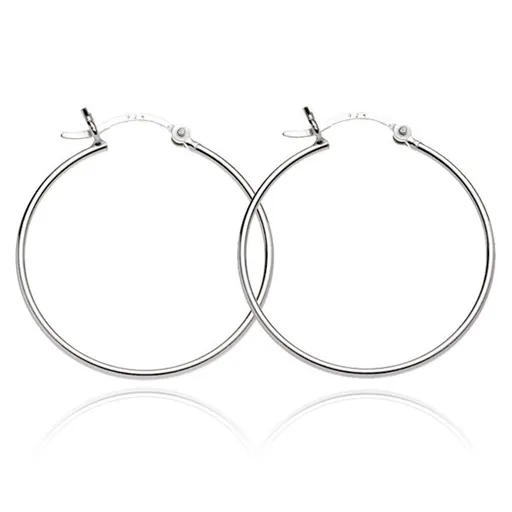 Okrúhle strieborné náušnice 925 - tenká, lesklá línia, 25 mm