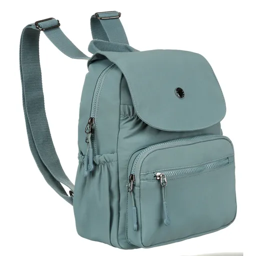 Modrý dámsky batoh z polyesteru s klopou na magnet - Peterson