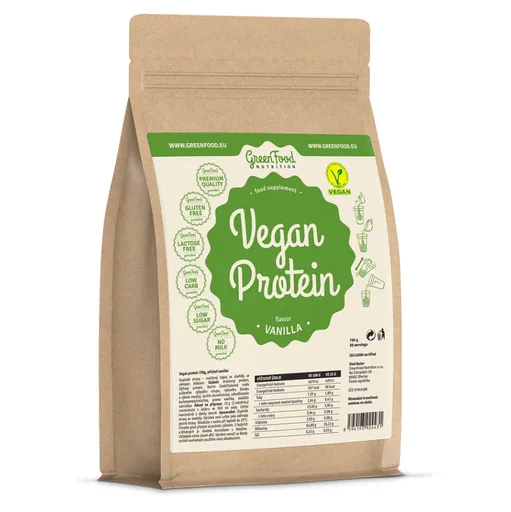 GREENFOOD NUTRITION Vegan proteín vanilka 750 g