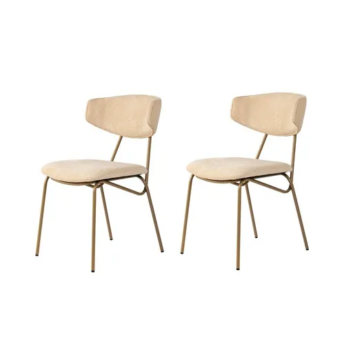 Súprava jedálenských stoličiek Nancy Beige and Gold, 2 ks