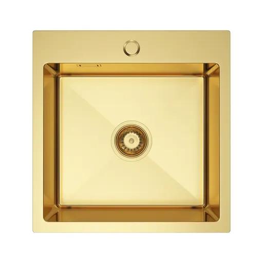 VELAZO Zlatý oceľový drez s jednou misou 46 x 45 cm, Velazo VELAZ4645G