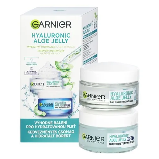 GARNIER Skin Naturals Hyaluronic Aloe Denný pleťový gél 50 ml + Nočný pleťový gél 50 ml