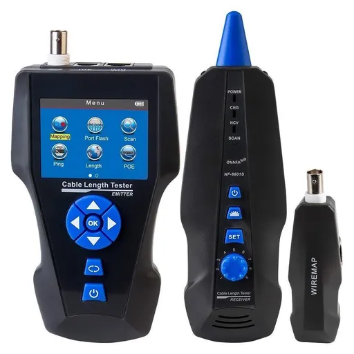 LAN Cable Tester TLCD8601S s LCD, koax, Cat3/Cat5E/Cat6/Cat7, UTP/STP, USB, PoE, ping, sonda, protislučka