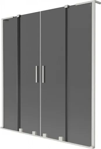 MEXEN/S - Velar L Duo dvojkrídlová posuvná vaňová zástena 140 x 150, grafit, nikel kartáčovaný 896-140-003-42-97