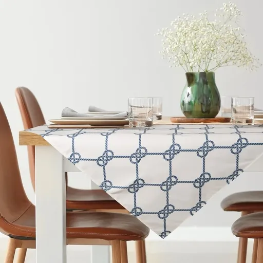 ArtFir Záhradný obrus GARDEN 17D | biela/tmavomodrá 85 x 85 cm