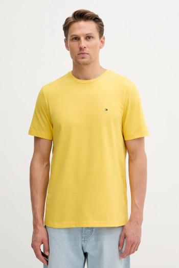 Bavlnené tričko Tommy Hilfiger pánske, žltá farba, jednofarebné, MW0MW39995