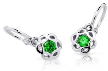 Cutie Jewellery Detské náušnice z bieleho zlata C2179-10-X-2 zelená