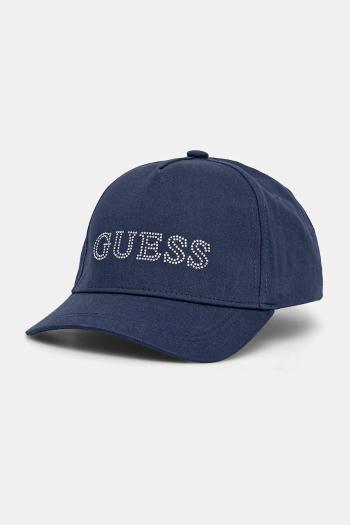 Detská bavlnená šiltovka Guess tmavomodrá farba, s nášivkou, J5RZ40 WO08O